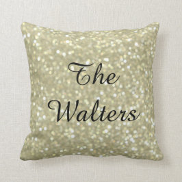 Monogrammed Sparkly Gold Pillow Kussen