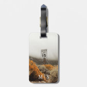 Monogrammed Speed Limit 15 Sign Golden Sagebrush Bagagelabel (Achterkant verticaal)