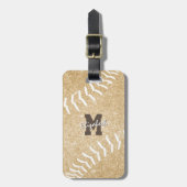 monogrammed sportgeschenken meisjes gouden softbal bagagelabel (Voorkant verticaal)