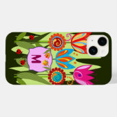 Monogrammed Spring met tulpen Case-Mate iPhone Case (Achterkant (horizontaal))