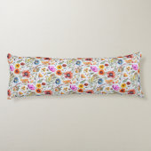 Monogrammed Spring Wildflower & Schattige Hedgehog Lichaamskussen (Achterkant)