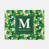 Monogrammed St. Patrick's Day Shamrocks Deurmat (Voorkant)
