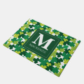 Monogrammed St. Patrick's Day Shamrocks Deurmat (Schuin)