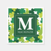 Monogrammed St. Patrick's Day Shamrocks Servet (Voorkant)