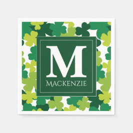 Monogrammed St. Patrick's Day Shamrocks Servet