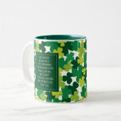 Monogrammed St. Patrick's Day with Irish Blessing Tweekleurige Koffiemok (Voorkant links)