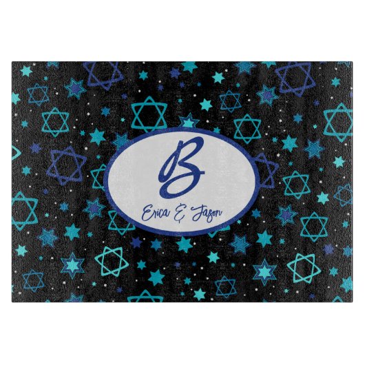 Monogrammed Star of David Challah Board Snijplank (Voorkant)