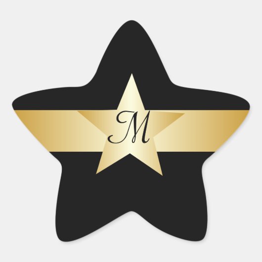 Monogrammed Star Sticker (Voorkant)