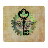 Monogrammed Steampunk Winged Key Rusty Cograd Snijplank (Voorkant)