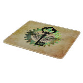 Monogrammed Steampunk Winged Key Rusty Cograd Snijplank (Hoek)