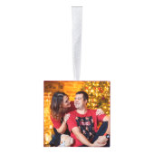 Monogrammed stellen rode mistletoe hartfoto decoratie (Rechts)