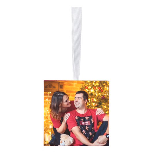 Monogrammed stellen rode mistletoe hartfoto decoratie (Rechts)