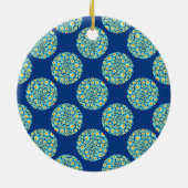 Monogrammed Sterrennacht op Zee Doodle Polka Dots Keramisch Ornament (Achterkant)