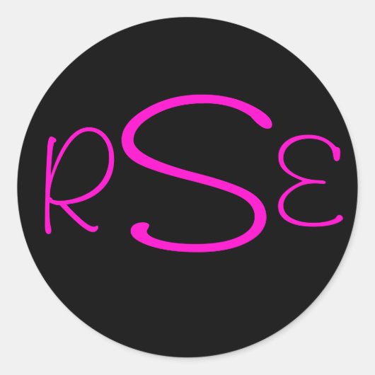 Monogrammed-Sticker Ronde Sticker (Voorkant)