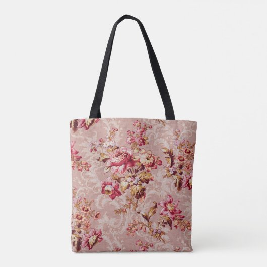Monogrammed stijlvol Initiaal Floral Tote Bag (Achterkant)