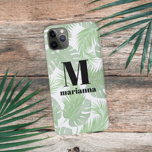 Monogrammed Stijlvol Initiaal Trendy Palm Leaves Case-Mate iPhone 14 Hoesje