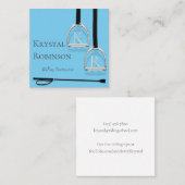 Monogrammed Stirrup Irons Blue Equestrian Square S Vierkante Visitekaartje (Voorkant / Achterkant)