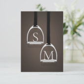 Monogrammed Stirrup Irons Dark Brown Equestrian Bedankkaart (Staand voorkant)