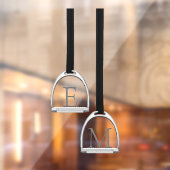 Monogrammed Stirrup Irons Pair Elegant Equestrian Raamsticker (Vel 2)