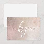 Monogrammed Stoffige Pinky Brush geschilderd Notitiekaartje (Voorkant / Achterkant)