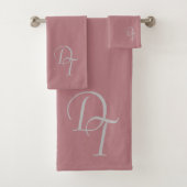 Monogrammed - stoffige roos kleur bad handdoek (Insitu)