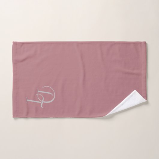 Monogrammed - stoffige roos kleur bad handdoek (Handdoek)