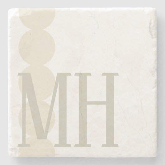 Monogrammed Stone Onderzetter Sjabloon (Voorkant)