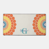 Monogrammed Stralende Egeïsche Zomerstip Mandala Bureaumat (Voorkant)