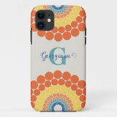 Monogrammed Stralende Egeïsche Zomerstip Mandala Case-Mate iPhone Case (Achterkant)