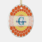 Monogrammed Stralende Egeïsche Zomerstip Mandala Keramisch Ornament (Rechts)