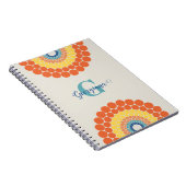 Monogrammed Stralende Egeïsche Zomerstip Mandala Notitieboek (Rechterzijde)