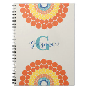 Monogrammed Stralende Egeïsche Zomerstip Mandala Notitieboek