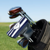 Monogrammed strepen in koningsblauw en wit kleuren golfheadcover (Insitu)