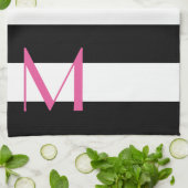 Monogrammed Striped Kitchen Towel Theedoek (Gevouwen)