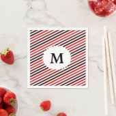 Monogrammed Striped Paper Napkins Servetten (Insitu)