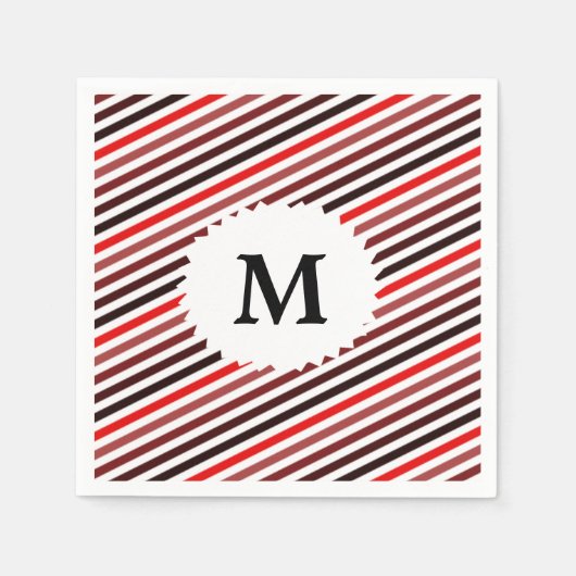 Monogrammed Striped Paper Napkins Servetten (Voorkant)