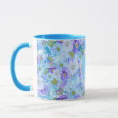 Monogrammed Struik Wildflower Romantisch Blauw Mok (Links)