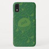Monogrammed Subtle Golfer Pattern Case-Mate iPhone Case (Achterkant)
