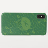 Monogrammed Subtle Golfer Pattern Case-Mate iPhone Case (Achterkant (horizontaal))