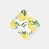 Monogrammed Summer Lemon Garden Yellow Servet (Hoek)