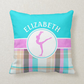 Monogrammed Summer Tartan Gymnastics Golly Girls Kussen