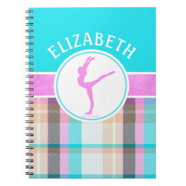 Monogrammed Summer Tartan Gymnastics Golly Girls Notitieboek