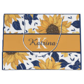 Monogrammed Sunflower Gift Bag Groot Cadeauzakje (Voorkant)