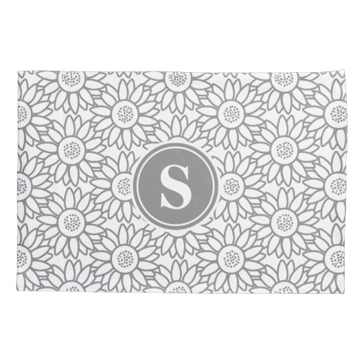Monogrammed Sunflower Pattern Kussensloop (Achterkant)