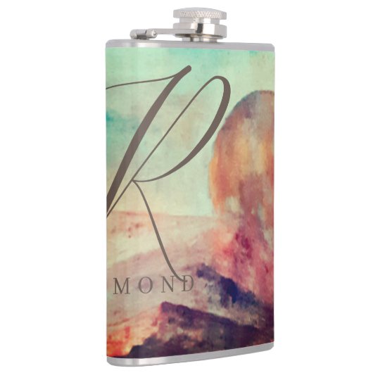 Monogrammed Sunny Clouds and Desert Landscape Heupfles (Rechts)