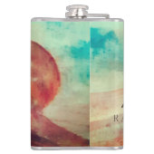 Monogrammed Sunny Clouds and Desert Landscape Heupfles (Achterkant)