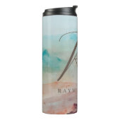 Monogrammed Sunny Clouds and Desert Landscape Thermosbeker (Gedraaid links)