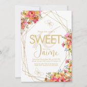 Monogrammed Sweet 16 Florals Garden Butterflies Kaart (Voorkant)