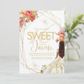 Monogrammed Sweet 16 Florals Garden Girl Kaart (Staand voorkant)