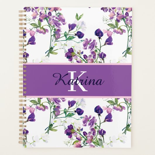 Monogrammed Sweet Pea Planner (Voorkant)
